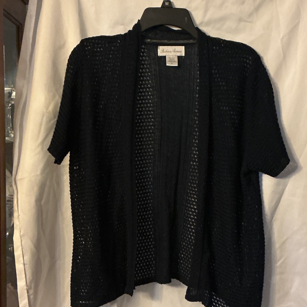 Elegant Black Open-Front Cardigan